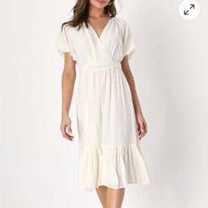 Lulus Cream Midi Dress
